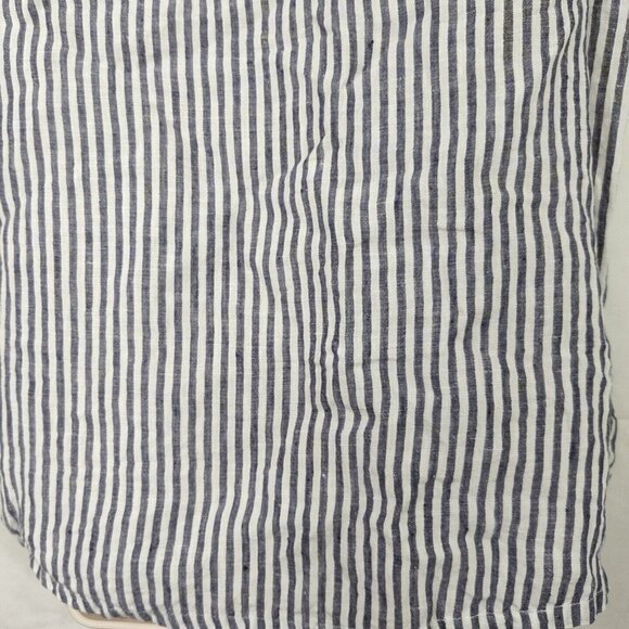 Christian Siriano Sleeveless Linen Lace Up Top Women Size L Blue White Striped - Picture 5 of 8